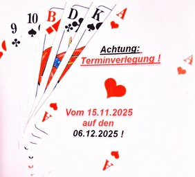Verlegung des Preisskat-Turniers auf den 06. Dezember 2025  